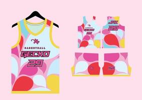 Set Pattern Print basketball uniform jersey vector