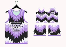 Set Pattern Print basketball uniform jersey vector