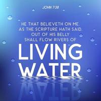 Bible quote from John, He that believeth on me, as the scripture hath said, out of his belly shall flow rivers of living water vector