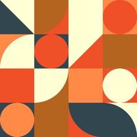 Bauhaus or Scandinavian style Modern abstract geometric seamless pattern vector