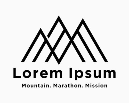 Set Letter M Monogram Triangle Mountain Peak Geometric Symbol Sport Climbing Outdoor Design Vector