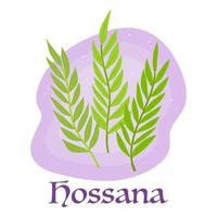 Palm Sunday. Holy week. Hossana vector