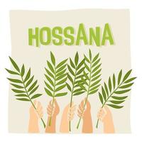 Palm Sunday. Holy week. Hossana vector
