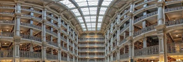 BALTIMORE, USA - APRIL, 30 2019 - The Peabody Library building, opened in 1878, was designed by Baltimore architect Edmund G. Lind photo