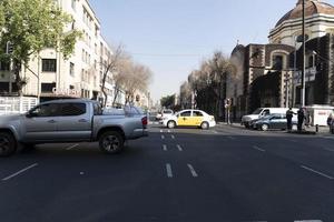 MEXICO CITY, MEXICO - JANUARY 30 2019 - All the shops roll down gates have spray painted graffiti photo