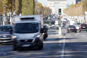 PARIS, FRANCE - OCTOBER 5 2018 -  Paris street congested traffic photo