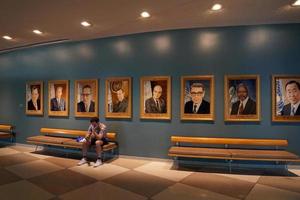 NEW YORK, USA - MAY 25 2018 United Nations past president hall with visitors photo