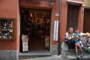 PORTOVENERE, ITALY - SEPTEMBER 24 2017 - Many Tourists in pictoresque italian village photo