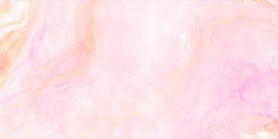 Rosa rosado líquido acuarela antecedentes con dorado polvo. polvoriento sonrojo mármol alcohol tinta dibujo efecto. vector ilustración diseño modelo para Boda invitación, menú, RSVP, bandera.