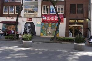 MEXICO CITY, MEXICO - NOVEMBER 5 2017 - People at town street market photo