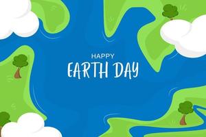 Happy Earth Day poster or banner. Vector illustration and lettering.