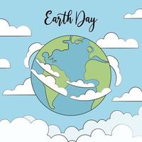 Happy Earth Day poster or banner. Vector illustration and lettering.