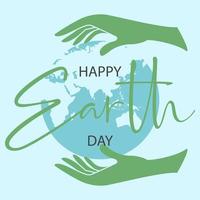 Happy Earth Day poster or banner. Vector illustration and lettering.