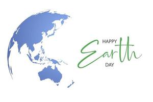 Happy Earth Day poster or banner. Vector illustration and lettering.