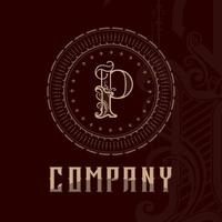 Elegant letter P. Graceful royal style. Calligraphic and Vintage drawn emblem for design, brand name vector