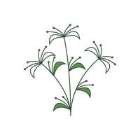 Minimal Floral Elements with Filled Outline Style vector