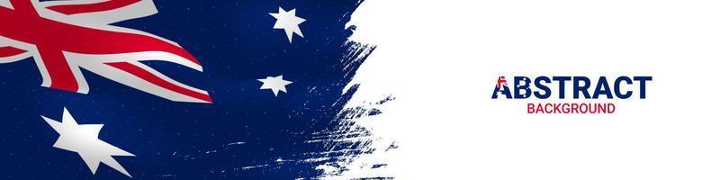 Abstract banner background with hand painted brush flag of Australia on white background vector