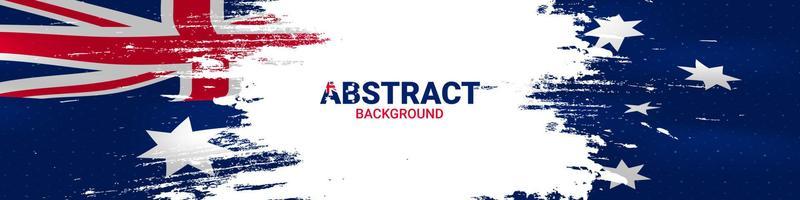 Abstract banner background with hand painted brush flag of Australia on white background