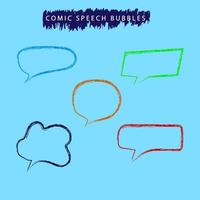 Hand drawn bubble speech vector