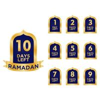 number of days left for ramadan vector