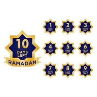 número de dias izquierda para Ramadán vector