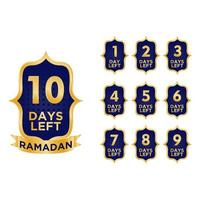 número de dias izquierda para Ramadán vector