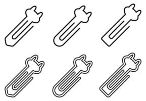 Paper clip icon set with character on white background vector