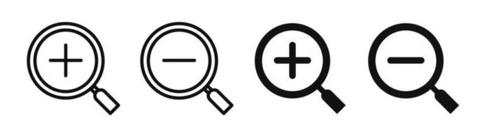 zoom in out icon magnifying glass symbol vector