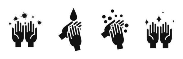 Hand washing steps icon. Washing hands step icon. Hand hygiene steps icon. Step by step hand washing icon vector