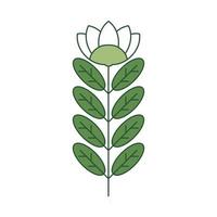 Minimal Floral Elements with Filled Outline Style vector