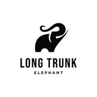 Elephant with Long Trunk. Cute Elephant Logo Template vector