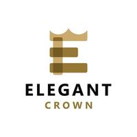 E Initial with Crown Logo Template vector