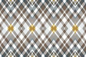 plaid pattern design textile is made with alternating bands of coloured  pre dyed  threads woven as both warp and weft at right angles to each other. vector