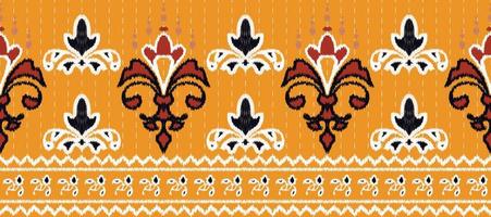 African Ikat floral paisley embroidery background. geometric ethnic oriental pattern traditional. Ikat Aztec style abstract vector illustration. design for print texture,fabric,saree,sari,carpet.