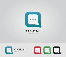 Q Chat Logo Template, Chat Logo, Talk Logo, Chatting App Vector Logo Template Design
