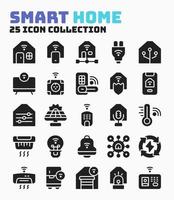 Collection of Smart Home Internet of Things Icon Pack. Pixel Perfect Icon with Glyph Style. vector