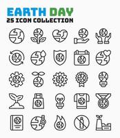 Collection of Ecology for Earth Day Event Icons. Pixel Perfect Icon with Outline Style. vector