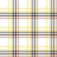 plaid pattern design texture is made with alternating bands of coloured  pre dyed  threads woven as both warp and weft at right angles to each other. vector