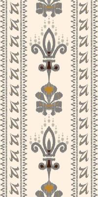 African Ikat paisley embroidery. Ikat seamless pattern tribal African Geometric Traditional ethnic oriental design for background. Folk, Indian, Scandinavian, Gypsy, saree Borneo Fabric border Ikkat