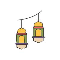 lantern islamic illustration ornament logo vector