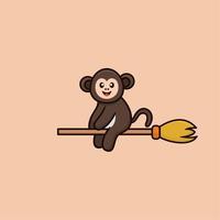 monkey cute design logo concept vector