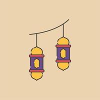 ornamento linterna islámico ilustración logo vector