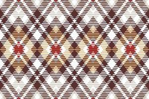 plaid pattern seamless textile is made with alternating bands of coloured  pre dyed  threads woven as both warp and weft at right angles to each other. vector