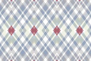 plaid pattern seamless texture is made with alternating bands of coloured  pre dyed  threads woven as both warp and weft at right angles to each other. vector