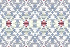 plaid pattern seamless texture is made with alternating bands of coloured  pre dyed  threads woven as both warp and weft at right angles to each other. vector