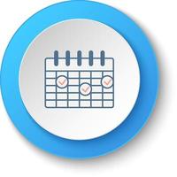 Round button for web icon. Calendar, deadline vector icon. Button banner round, badge interface for application illustration on white background