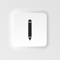 Pencil icon - Vector. Simple element illustration from UI concept. Pencil icon neumorphic style vector icon .