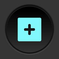 Round button icon, Basket, ecommerce, shop. Button banner round, badge interface for application illustration on dark background vector