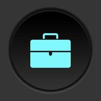 Round button icon, briefcase. Button banner round, badge interface for application illustration on dark background vector