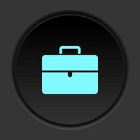 Round button icon, briefcase. Button banner round, badge interface for application illustration on dark background vector